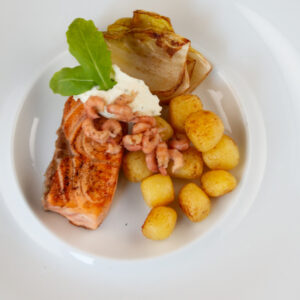 Zalm witloof gebakken patatjes - Maaltijden aan huis